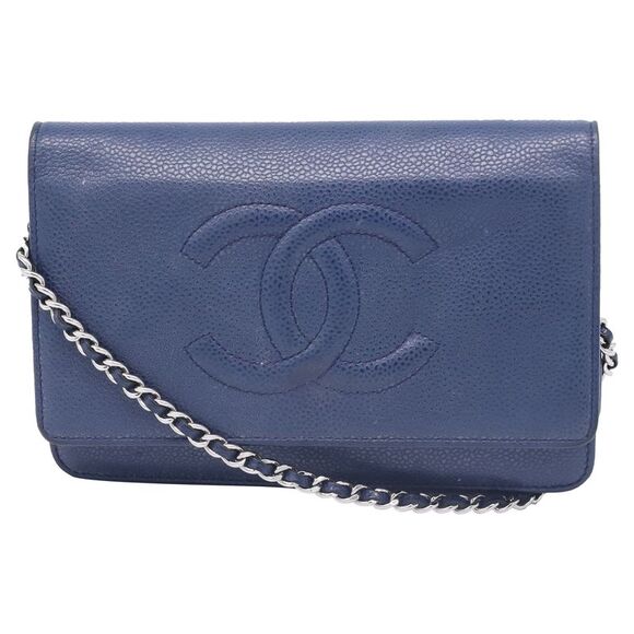 Chanel Timeless Wallet on Chain in Navy Blue Caviar Leather - Picture 1 of 12